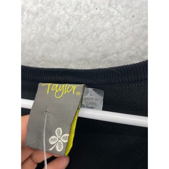 Taylor‎ Fit & Flare Dress Women’s Size L Black Sleeveless Pleated Midi NWT - Picture 4 of 9